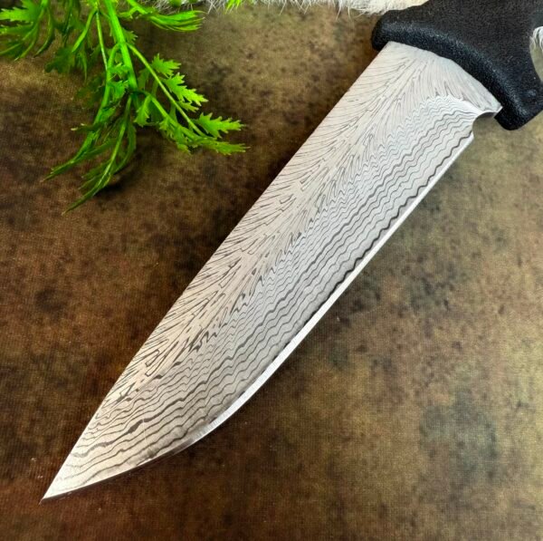 Thousand-layer steel, feather pattern, old Mohs, round head