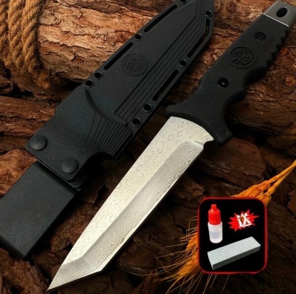 Damascus steel, square-headed laomo