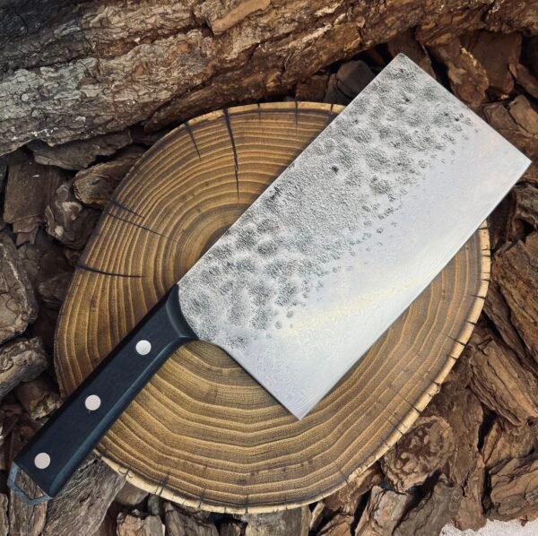 Damascus steel, integrated chopping and slicing knife