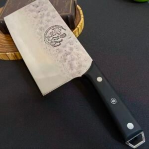 Damascus steel, integrated chopping and slicing knife