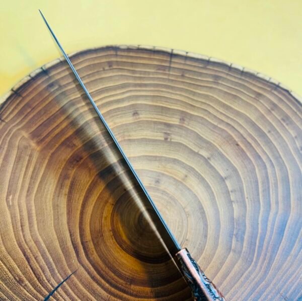 Dragon-patterned Damascus steel round-headed small kitchen knife